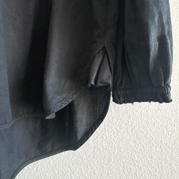 Raquel Allegra Black Cotton Pintuck Blouse 0 Small - Picture 4 of 9